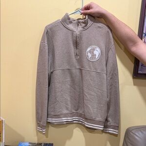 Men's Tan Quarter-Zip Sweater